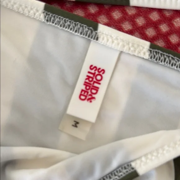 Solid & Striped green and white bikini set M - Picture 4 of 5